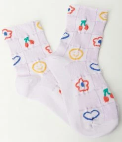 Anarchy Street Accessories Purple Checkered & Groovy Icon Socks