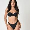 Unique Vintage Black Sweetheart Bandeau Charlene Swim Top Swimwear