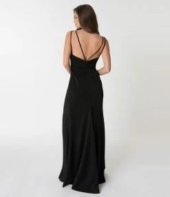 Cinderella Divine Moto Black Sexy Pleated Long Dress Bridesmaid Dresses