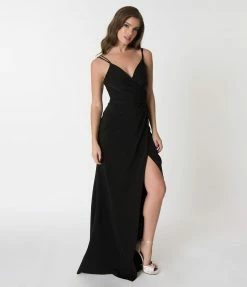 Cinderella Divine Moto Black Sexy Pleated Long Dress Bridesmaid Dresses