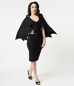 Retrolicious Black Creature Of The Night Wiggle Dress Dresses