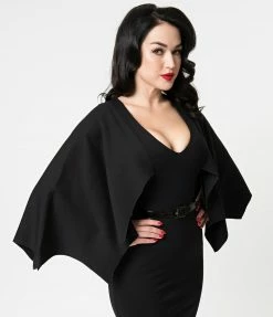 Retrolicious Black Creature Of The Night Wiggle Dress Dresses