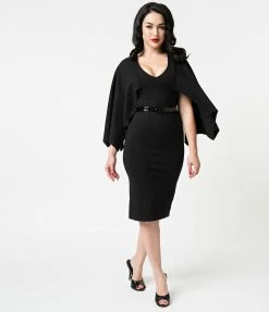 Retrolicious Black Creature Of The Night Wiggle Dress Dresses