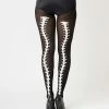 Sky Hosiery (Music Legs) Black & White Vertebrae Backseam Pantyhose