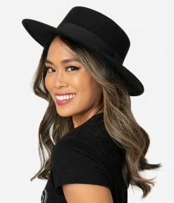 Unique Vintage Black Wool Bolero Hat