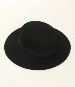 Jeanne Simmons Accessories 1980s & 1990s Black Wool Felt Bolero Hat