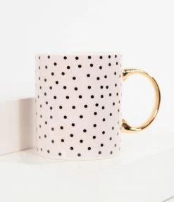 Unique Vintage Pink Chin Up Ceramic Mug