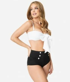 Swimwear Unique Vintage White Bow Rialto Bikini Top