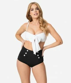 Swimwear Unique Vintage White Bow Rialto Bikini Top