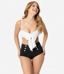 Swimwear Unique Vintage White Bow Rialto Bikini Top