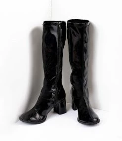 Pleaser Black Patent Knee High Go Go Boots Shoes