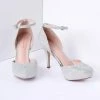 Pleaser Silver Metallic Rhinestone D'Orsay Covet Heels Shoes